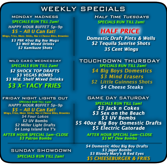 4th and Goal Specials